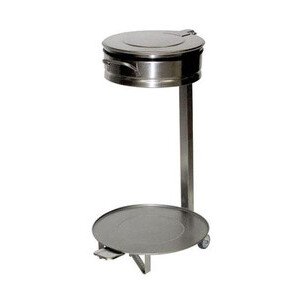 Müllsackwagen Edelstahl  mit Fußpedal und Hubdeckel Cookmax black