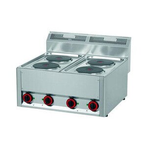 Elektroherd 4 Platten 660x600x290mm    
400V / 8kW Cookmax black