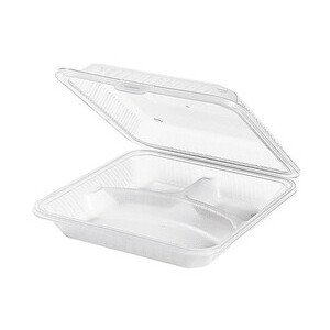 Behälter 3 Fächer 23 x 23,5 x 6,5 cm Eco-Takeouts weiß Contacto