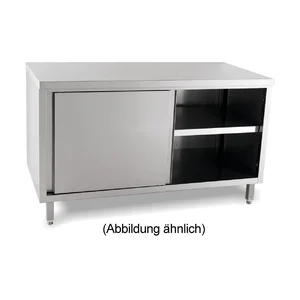 Durchreicheschrank 1600 x 600 x 850 mm ohne Aufkantung m. Türen Cookmax black