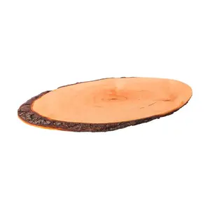 Rindenholzbrett ca. 45 x 20 x 2 cm oval Erle 