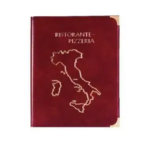 Speisekarte A4 weinrot  Ringbuch Italia mit Goldprägung und Goldecken 
