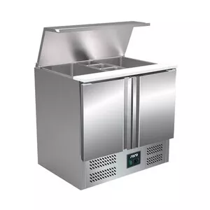 Saladette S 900 E mit Klappdeckel   B 903 x T 700 x H 850-885 mm Saro