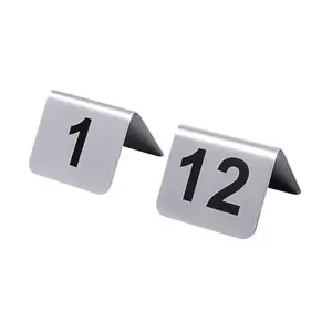 Tischnummer 1-12 Edelstahl Contacto