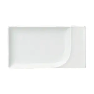 Platte rechteckig Fahne 20 x 11 cm Fine Dining Form 900 weiss Schönwald