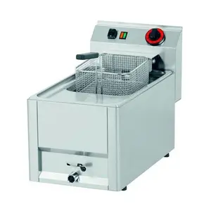 Elektro-Fritteuse  1 Becken mit 8l / 400V / 6kW Cookmax black