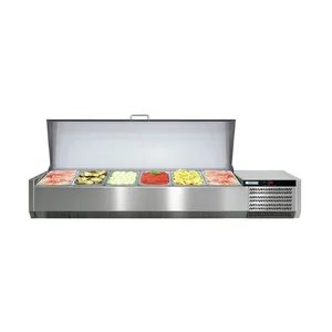 Kühl-Aufsatzvitrine mit Edelstahldeckel VRS1300K 230 V / 0,23 kW Cookmax silver