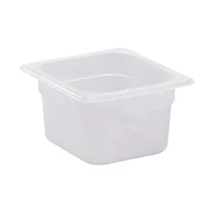 Frischhaltebox GN 1/6-100 mm PP transparent 17,6x16,2x10cm Cookmax black