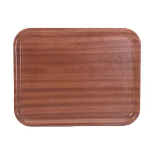 Tablett rechteckig 60x45cm rutschfest - mahagoni Contacto