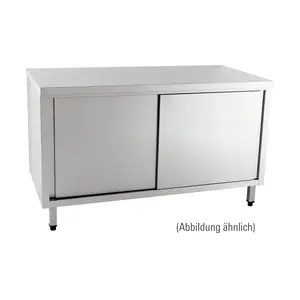 Arbeitsschrank 1800 x 700 x 850 mm ohne Aufkantung m. Türen Cookmax orange