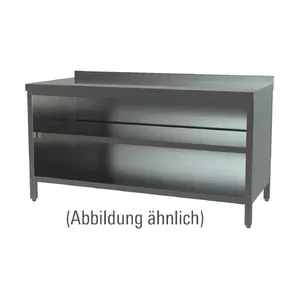 Arbeitsschrank offen 1500 x 600 x 850 mm 5cm Aufkantung Cookmax black