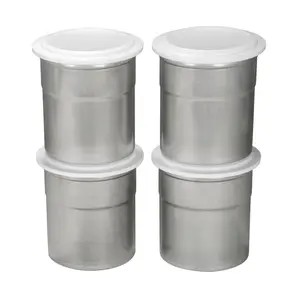 Pacossier-Becher-Satz mit Deckel (4 Stück) Chromstahl Pacojet