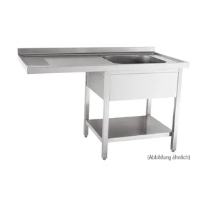 Spülcenter 2 Becken li. 1600 x 600 x 850 5cm Aufkantung Cookmax black