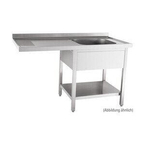 Spülcenter 2 Becken li. 1600 x 600 x 850 5cm Aufkantung Cookmax black