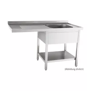 Spülcenter 2 Becken li. 1600 x 600 x 850 5cm Aufkantung Cookmax black