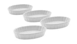 4er Pack Schale oval 13,5x8,5x2,5 cm Porzellan weiss