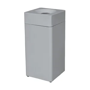 Selbstlöschender Abfalleimer 40 l quadratisch grau Cookmax black