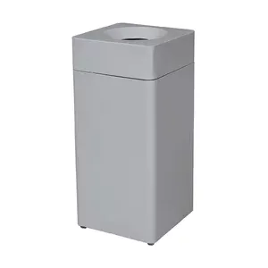 Selbstlöschender Abfalleimer 40 l quadratisch grau Cookmax black