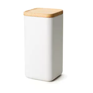 Vorratsdose 10,5x10,5x22cm m Holzdeckel weiß Continenta