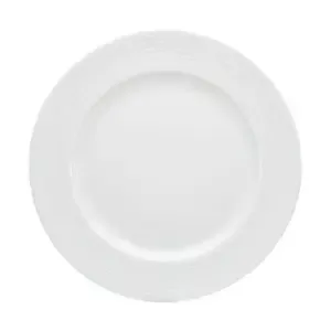 Strukturteller flach 28 cm breite Fahne Maitre weiss Bauscher