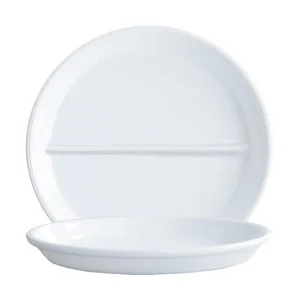 Teller 2-geteilt halbtief 23cm Restaurant Uni 