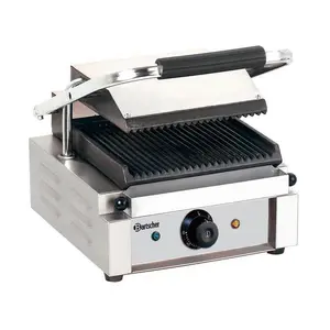 Elektro Kontaktgrill Grillplatten gerillt Bartscher