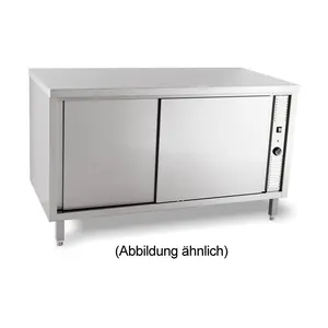 Wärmeschrank 1600 x 600 x 850 mm ohne Aufkantung m. Schiebetüren Cookmax black