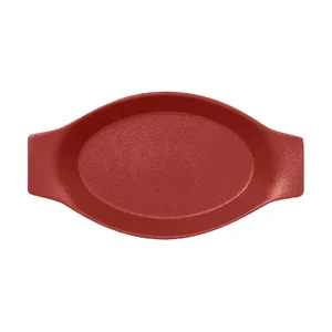 Schale oval 25x14x4,3cm m. Griffen Fusion Neofusion dunkelrot RAK