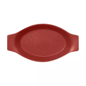 Schale oval 25x14x4,3cm m. Griffen Fusion Neofusion dunkelrot RAK