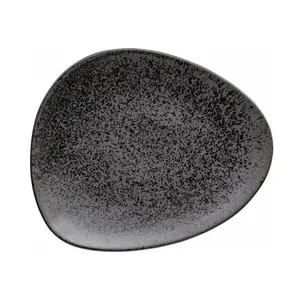 Teller flach 30,6x26cm Ebony schwarz 