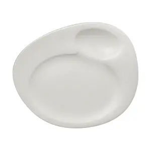 Teller 32x26,5cm 2 Vertiefungen Fusion Neofusion weiss RAK