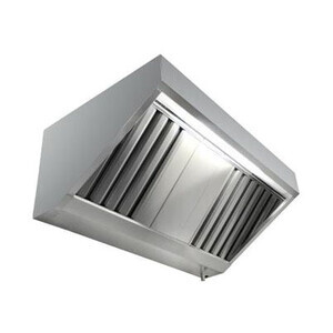 Wandhaube in Schrägform
 280x90x45cm Typ A Cookmax black