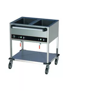 Bain-Marie Wagen für 2 GN 1/1, h=200mm Cookmax black