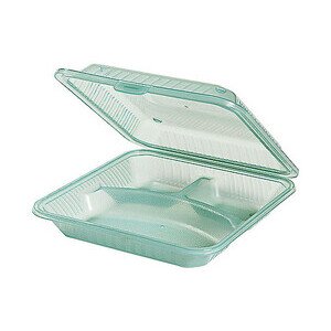 Behälter 3 Fächer 23 x 23,5 x 6,5 cm Eco-Takeouts grün Contacto