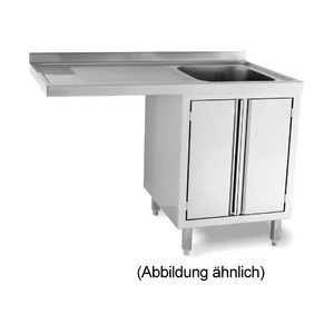 Spülcenterschrank 1 Becken li. 1200 x 60 5cm Aufkantung Cookmax black
