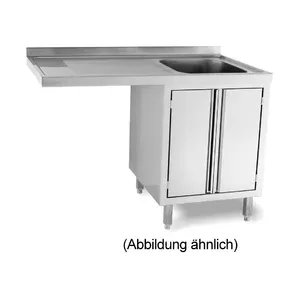 Spülcenterschrank 1 Becken li. 1200 x 60 5cm Aufkantung Cookmax black
