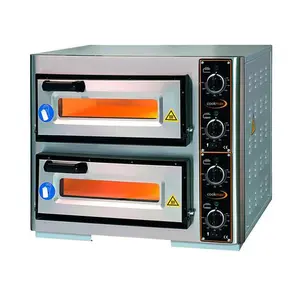 Pizzaofen 2 Backkammer, 2 Pizzen Ø 40 cm  63,0 x 51,5 x 50,0 400 V / 7,0 kW Cookmax orange
