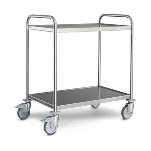 Servierwagen 2 Borde 800x500 mm mit luftidentischen Rollen Cookmax silver