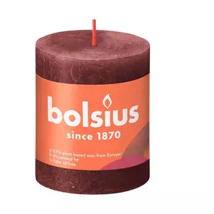 Stumpenkerze 80/68 Rustik Shine samtrot 47 Bolsius