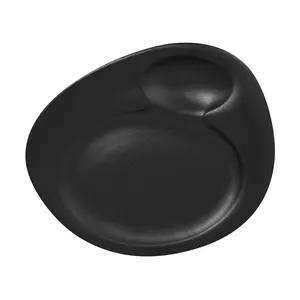 Teller 32x26,5cm 2 Vertiefungen Fusion Neofusion schwarz RAK