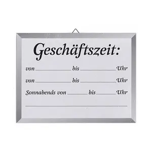 Schild GESCHÄFTSZEIT 18x24cm Contacto
