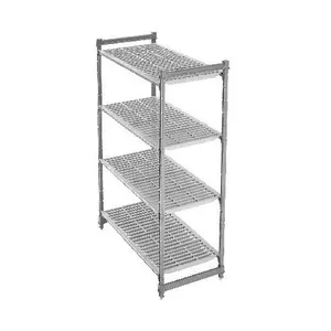 Kunststoff-Regal 4 geschlitzte Auflagen  122,0 x 54,0 x 183,0 Cookmax black
