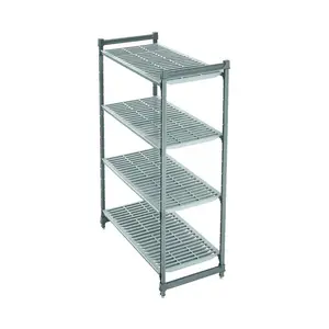 Kunststoff-Regal 4 geschlitzte Auflagen  91,0 x 54,0 x 183,0 Cookmax black