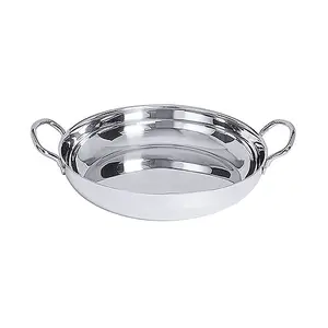 Servierpfanne 18/10 Ø 28cm H: 6,5cm m. 2 Griffen Contacto