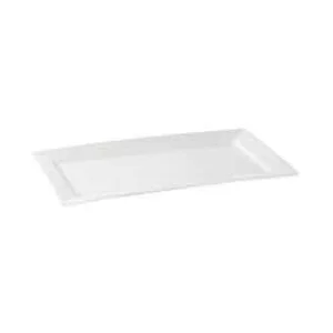 Platte flach rechteckig"Carrè" 40,5 x 22,5cm  Porzellan weiss 