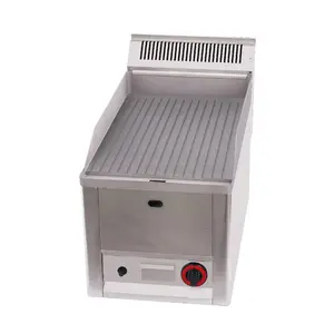 Gas-Grillplatte geriffelt verchromt 330x600x290mm  4kW Cookmax black