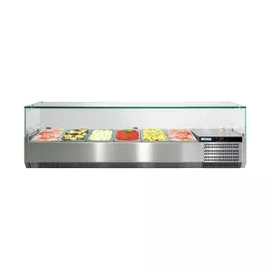 Kühl-Aufsatzvitrine mit Glasaufsatz 5 GN VRS1300V 230 V / 0,23 kW Cookmax black