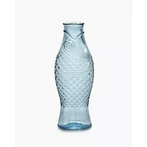 Flasche Fisch 10,6x7,5x29 cm blau Serax