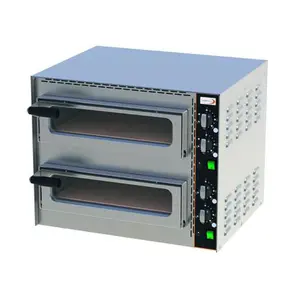 Profi Mini-Pizzaofen 2 Backkammern für 2 Pizzen ø 350 mm Cookmax orange