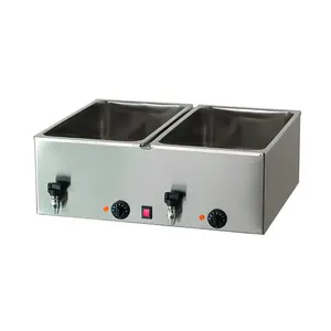 Elektro-Bainmarie 2x GN1/1,  H 15cm, mit 230V / 2,0kW Cookmax black